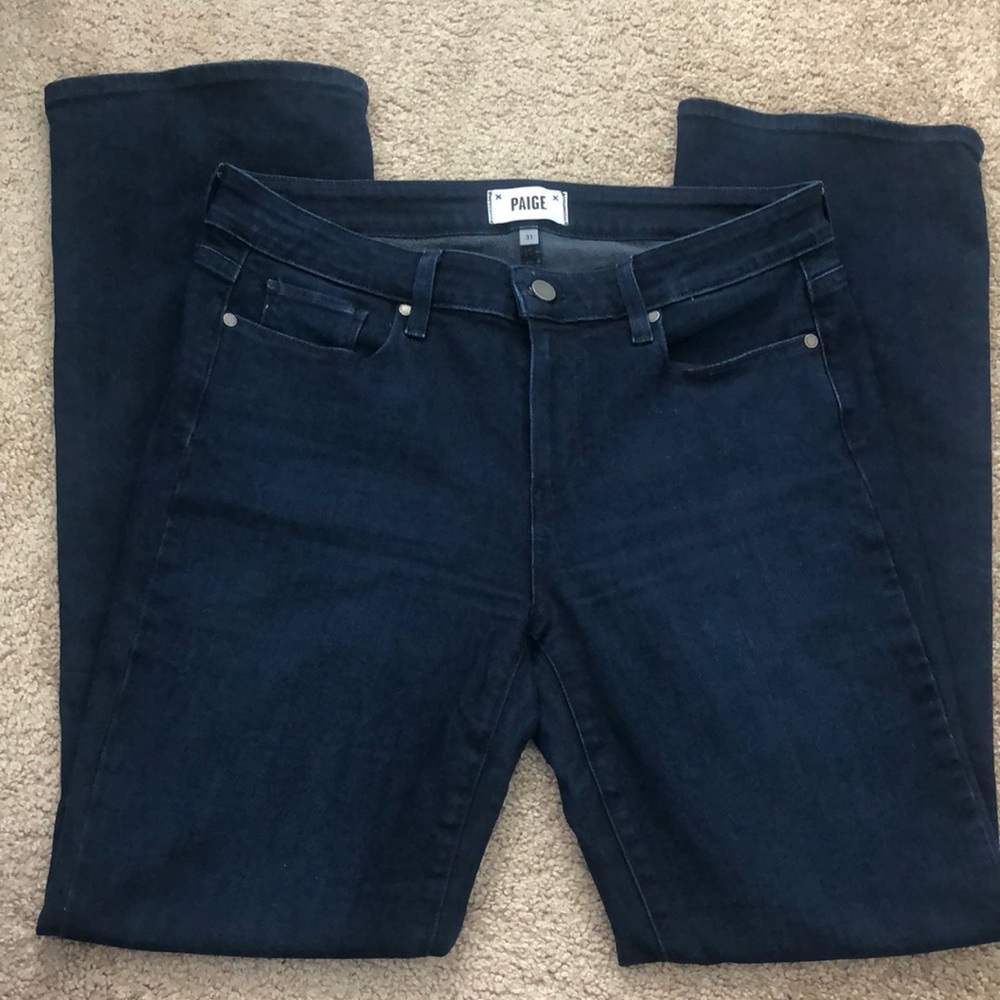 Paige Manhattan Bootcut Dark Wash Denim Jeans